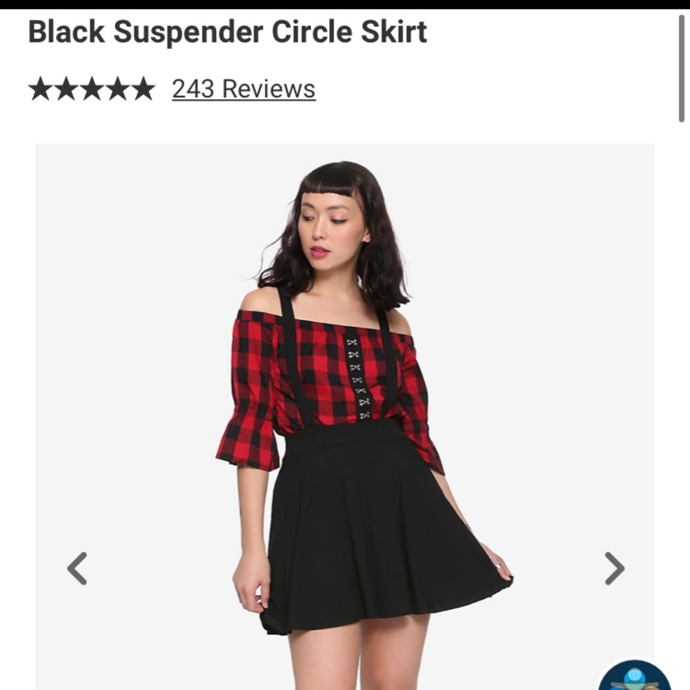Black suspenders skirt with zipper